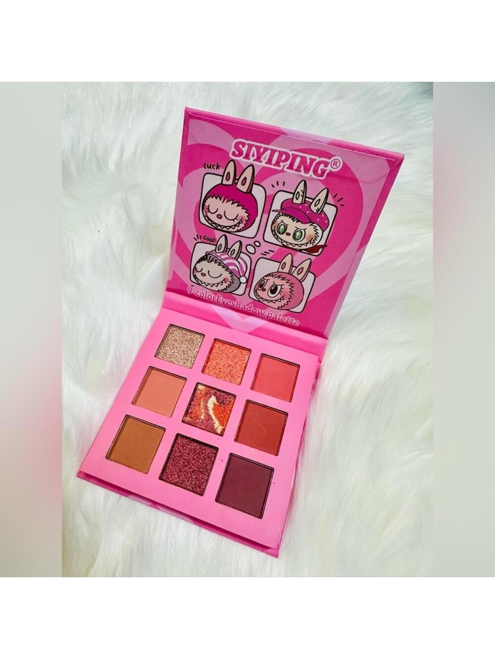 Siyiping 9 Color Eyeshadow Palette Cute Character Pink Makeup Palette NEW